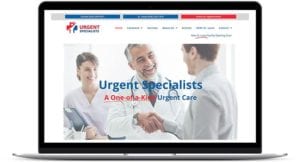 Urgent Specialists Website Home Page